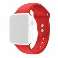 Siliconen sportbandje - Rood - Dubbele druksluiting - Geschikt voor Apple Watch 44mm / 45mm / 46mm / 49mm
