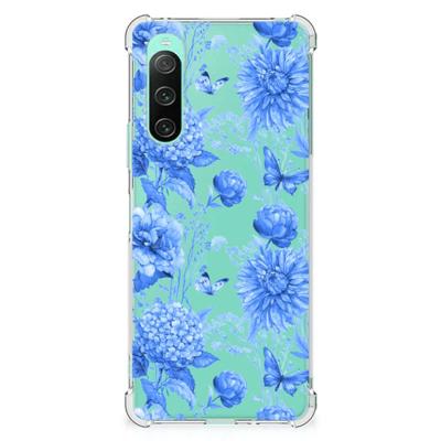 Case voor Sony Xperia 10 V Flowers Blue Case voor Sony Xperia 10 V Flowers Blue