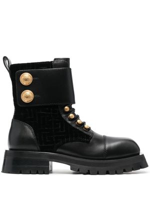 Balmain bottines à boutons embossés - Noir
