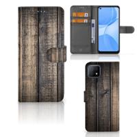 OPPO A73 5G | Book Style Case | Steigerhout | Portemonnee hoesje