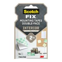 Dubbelzijdig plakband Scotch 2 Kg 2,5 x 2,5 cm Wit (16 Stuks)