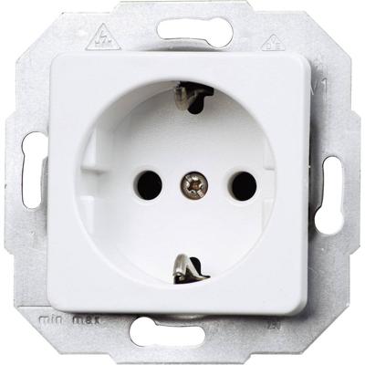 Kopp 113613087 Wandcontactdoos met randaarde Inzetstuk Europa Arctisch-wit, Mat 1 stuk(s)