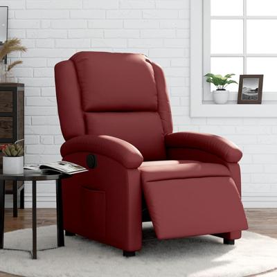 Fauteuil verstelbaar elektrisch kunstleer wijnrood
