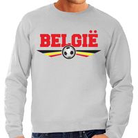 Belgie landen / voetbal sweater grijs heren - thumbnail
