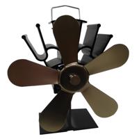 YL602 5-Blade hoge temperatuur metalen warmte aangedreven open haard kachel fan (brons)