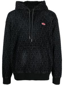 Diesel hoodie en jean à logo imprimé - Gris