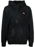 Diesel hoodie en jean à logo imprimé - Gris