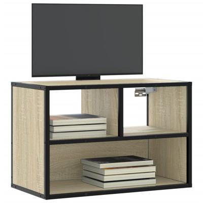 Tv-meubel 60x31x39,5 cm bewerkt hout metaal sonoma eikenkleurig