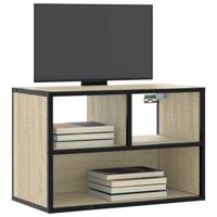 Tv-meubel 60x31x39,5 cm bewerkt hout metaal sonoma eikenkleurig