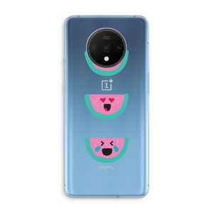 Smiley watermeloen: OnePlus 7T Transparant Hoesje