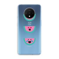 Smiley watermeloen: OnePlus 7T Transparant Hoesje