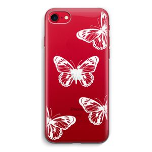 White butterfly: iPhone SE 2020 Transparant Hoesje