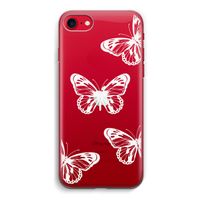 White butterfly: iPhone SE 2020 Transparant Hoesje