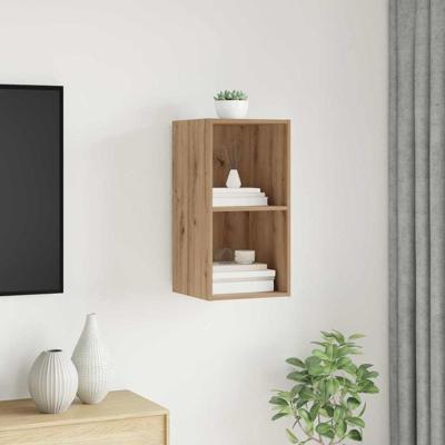 TV-kast artisanaal eikenkleurig 37 x 37 x 72 cm Bewerkt hout