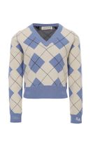 LOOXS 10sixteen Meisjes trui - Argyle geruit blauw - thumbnail