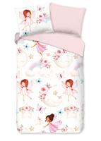 Good Morning Kinderdekbedovertrek "regenboog, maan en fee" - Multi - (140x200/220 cm) - Katoen