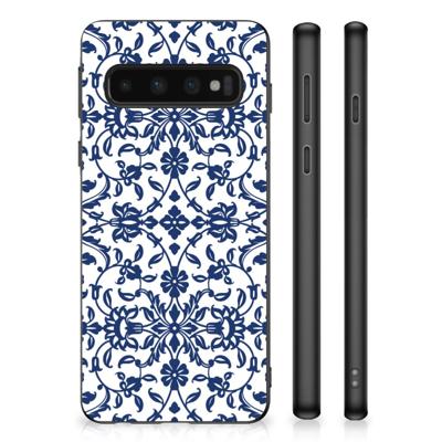 Samsung Galaxy S10 Skin Case Flower Blue