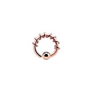 Ball closure ring met fixed ball Met roségoud verguld chirurgisch staal Piercingringen