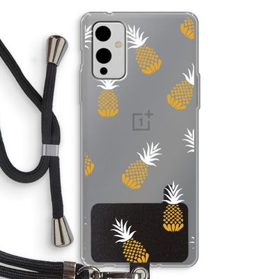 Ananasjes: OnePlus 9 Transparant Hoesje met koord