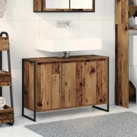 Badkamer Kast met opslag Oud Hout 90 x 30 x 60 cm Bewerkt hout