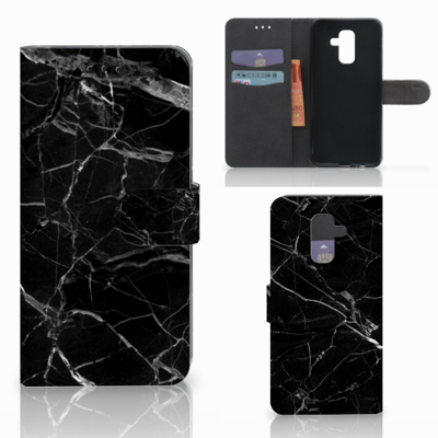 Samsung Galaxy A6 Plus 2018 | Bookcase | Marmer Zwart - Origineel Cadeau Vader