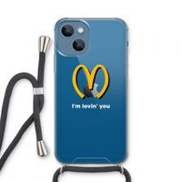 I'm lovin' you: iPhone 13 mini Transparant Hoesje met koord