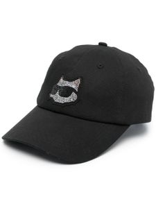 Karl Lagerfeld casquette Ikon Choupette à ornements - Noir