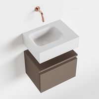 Toiletmeubel Mondiaz Andor | 40 cm | Meubelkleur Smoke | Lex vrijhangend wastafel Talc Links | Zonder kraangat