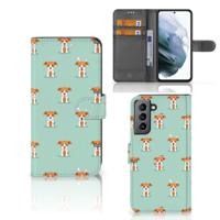 Samsung Galaxy S21 FE | Telefoonhoesje | Met pasjeshouder | Pups
