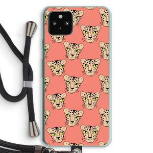 Tijger: Pixel 5a 5G Transparant Hoesje met koord