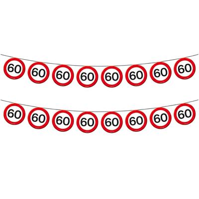Slinger 60 jaar - 2x - verkeersborden - 10 meter - 60e verjaardag vlaggenlijn - versiering