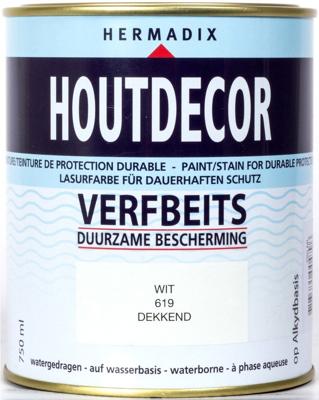 Houtdecor 619 wit 750 ml - Hermadix