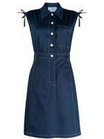 Prada Pre-Owned bow-detailed shirt dress - Bleu