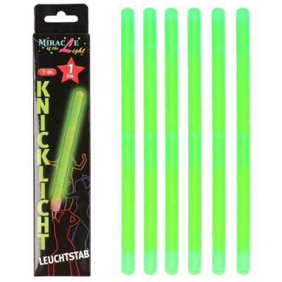 Neon glow in the dark party breaklights stick - Set van 6x stuks - groen - 20 cm