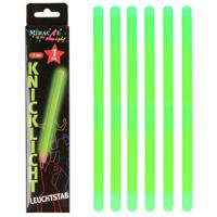 Neon glow in the dark party breaklights stick - Set van 6x stuks - groen - 20 cm