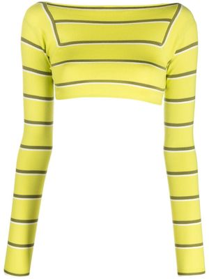 PUCCI haut crop en laine à rayures - Vert