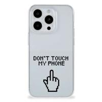 iPhone 15 Pro Silicone-hoesje Finger Don&apos;t Touch My Phone