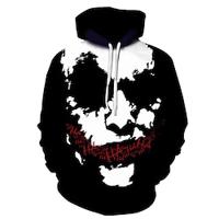 Kunst de Clown Trui met capuchon Cartoon Manga Anime 3D Voorvak Grafisch Kangoeroe zak Voor Voor Stel Voor heren Dames Volwassenen Halloween Carnaval Maskerade 3D afdrukken Casual / Dagelijks Lightinthebox