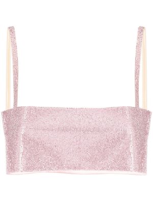 Nuè haut Charlotte à ornements en cristal - Rose