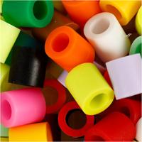 NABBI Strijkkralen, afm 10x10 mm, gatgrootte 5,5 mm, jumbo, extra kleuren, 2450 div/ 1 emmer