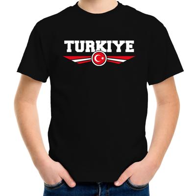 Turkije landen supporters t-shirt - zwart - kinderen - Fan kleding - EK / WK / Olympische spelen Turkije landen supporters t-shirt - zwart - kinderen - Fan kleding - EK / WK / Olympische spelen
