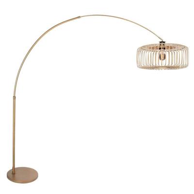 Steinhauer BooglampSparkled Light brons met bamboe kap spijl Ø 45cm - 4310BR