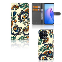 Wallet Case OPPO Reno8 Pro Barok Flower - thumbnail