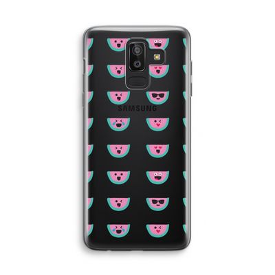 Smiley watermeloenprint: Samsung Galaxy J8 (2018) Transparant Hoesje