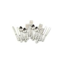 12 stuks/set simulatie keuken voedsel meubilair speelgoed Dollhouse miniatuur accessoires 1:12 vork mes soeplepel tafelgerei (Sliver)