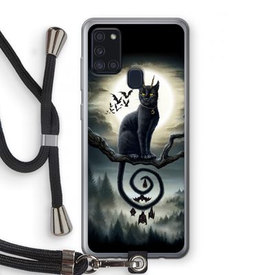 Moonlight Companions: Samsung Galaxy A21s Transparant Hoesje met koord