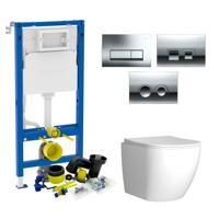 Geberit UP100 Toiletset Compleet | Inbouwreservoir | Mudo Randloos | Drukplaat