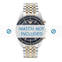 Horlogeband Armani AR8030 Roestvrij staal (RVS) Bi-Color 24mm