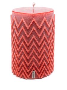 Missoni Home bougie à motif zig-zag embossé - Rouge