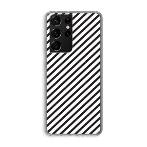 Strepen zwart-wit: Samsung Galaxy S21 Ultra Transparant Hoesje